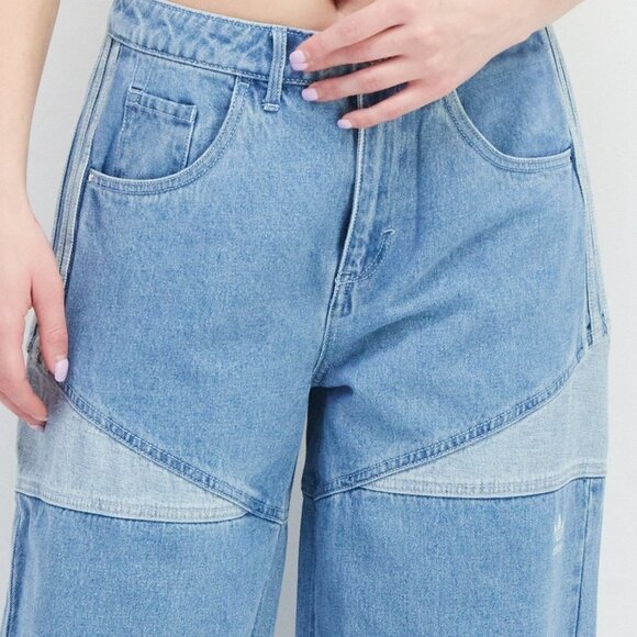 Adidas Originals Straight Leg Jeans – Clear Blue High-Waisted Size 2XS - Picture 3 of 15